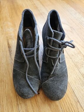 TOMS Desert Wedge Bootie Gray US 9